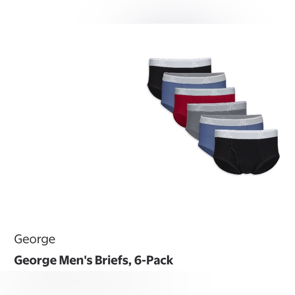 Nwt George Men's Briefs 6-Pack - Mid rise
Size L(36/38)